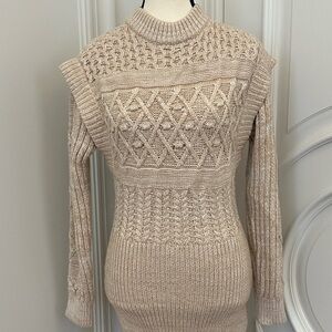 MINKPINK Beige Cable Knit Sweater Dress (Size XS)